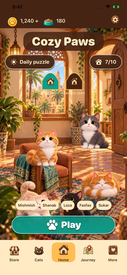 A cozy home full of cats